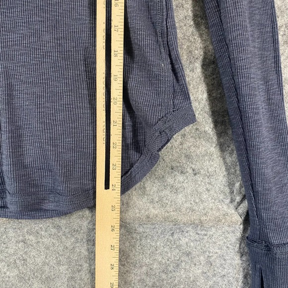 Free People Thermal Top Small Navy Blue Fair Isle Henlet Long Sleeve - Picture 8 of 13